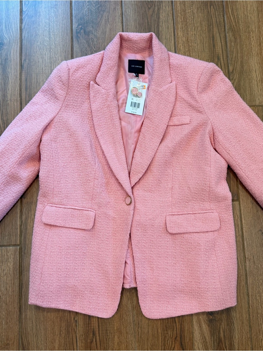 The Limited Pink Bouclé Blazer